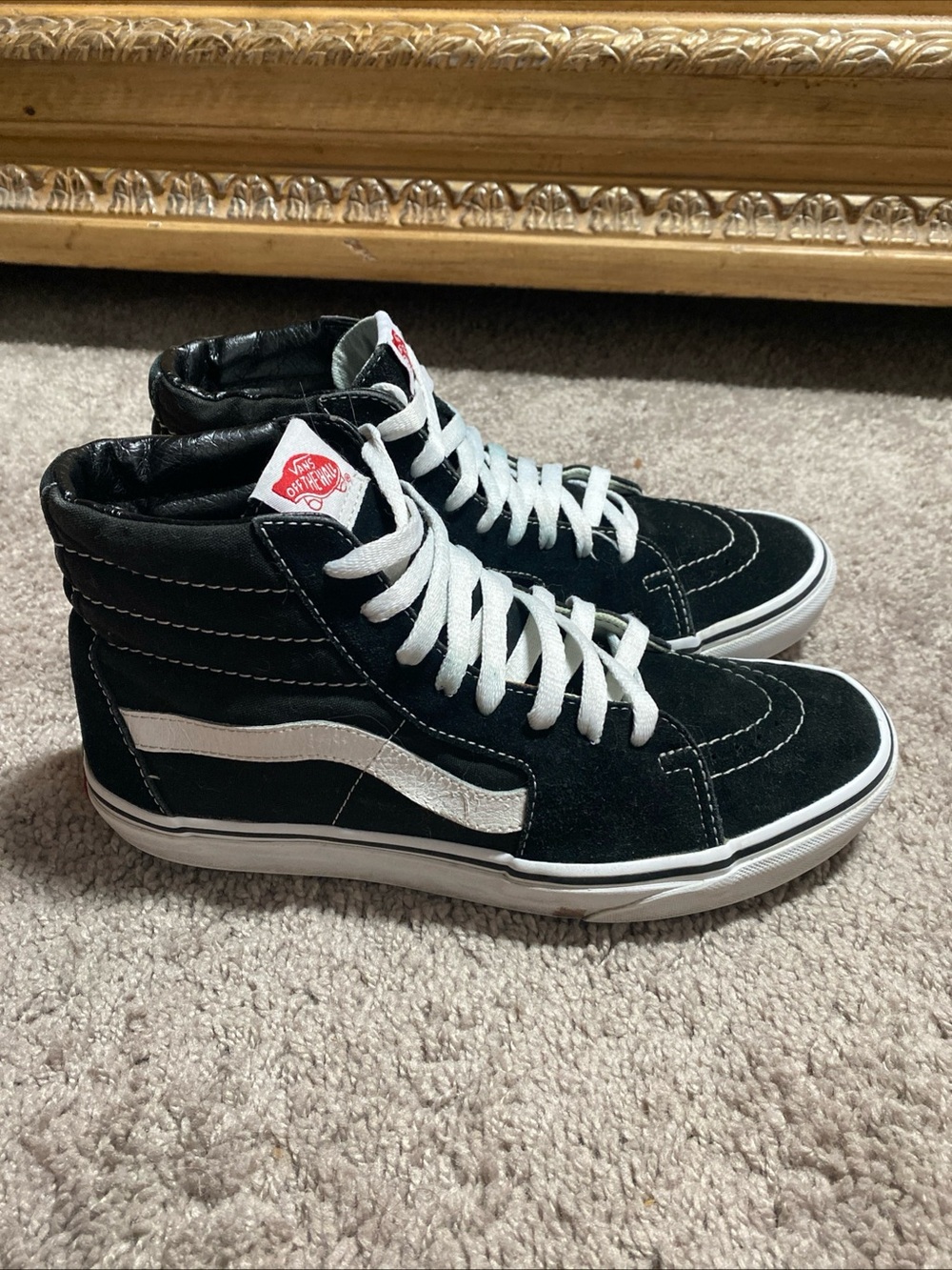 Vans Oldskool Black and White suede High-Top Skate Sneakers SZ 8M/ 9.5W